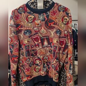 Zara Black and Gray Knit Sweater